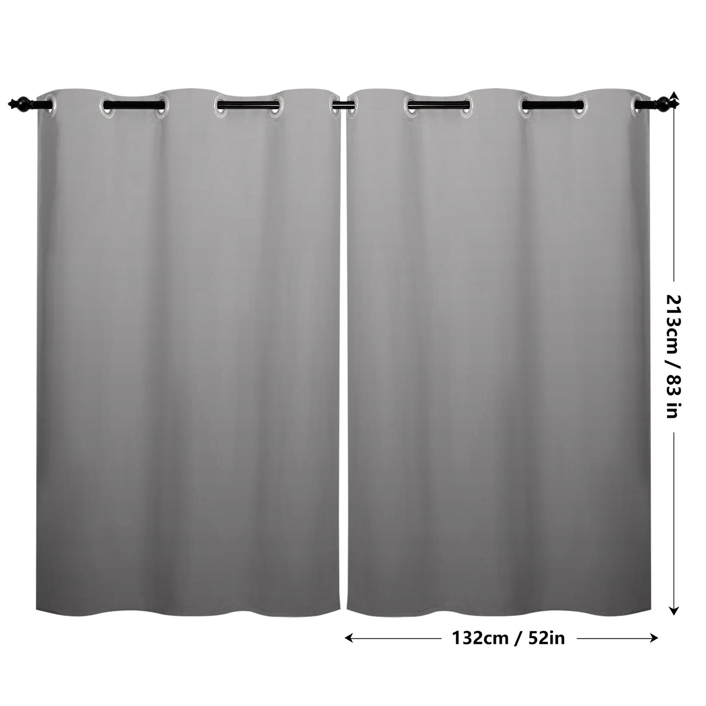 Window Curtains (2 PCS)...Gradient Gray