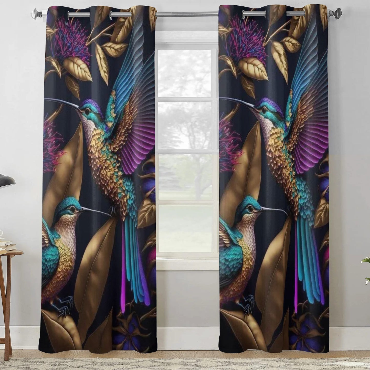 Window Curtains (2 PCS)...Hummingbirds