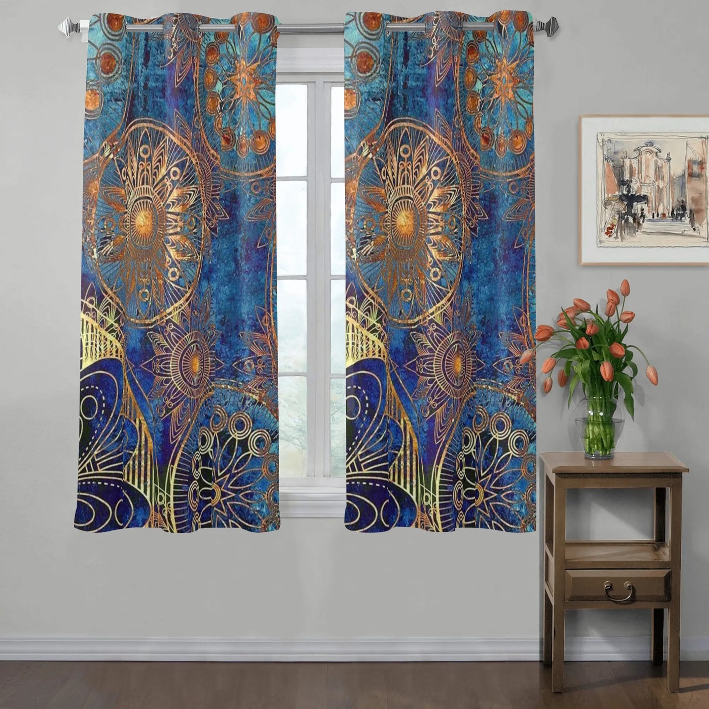 Window Curtains ...Blue Design