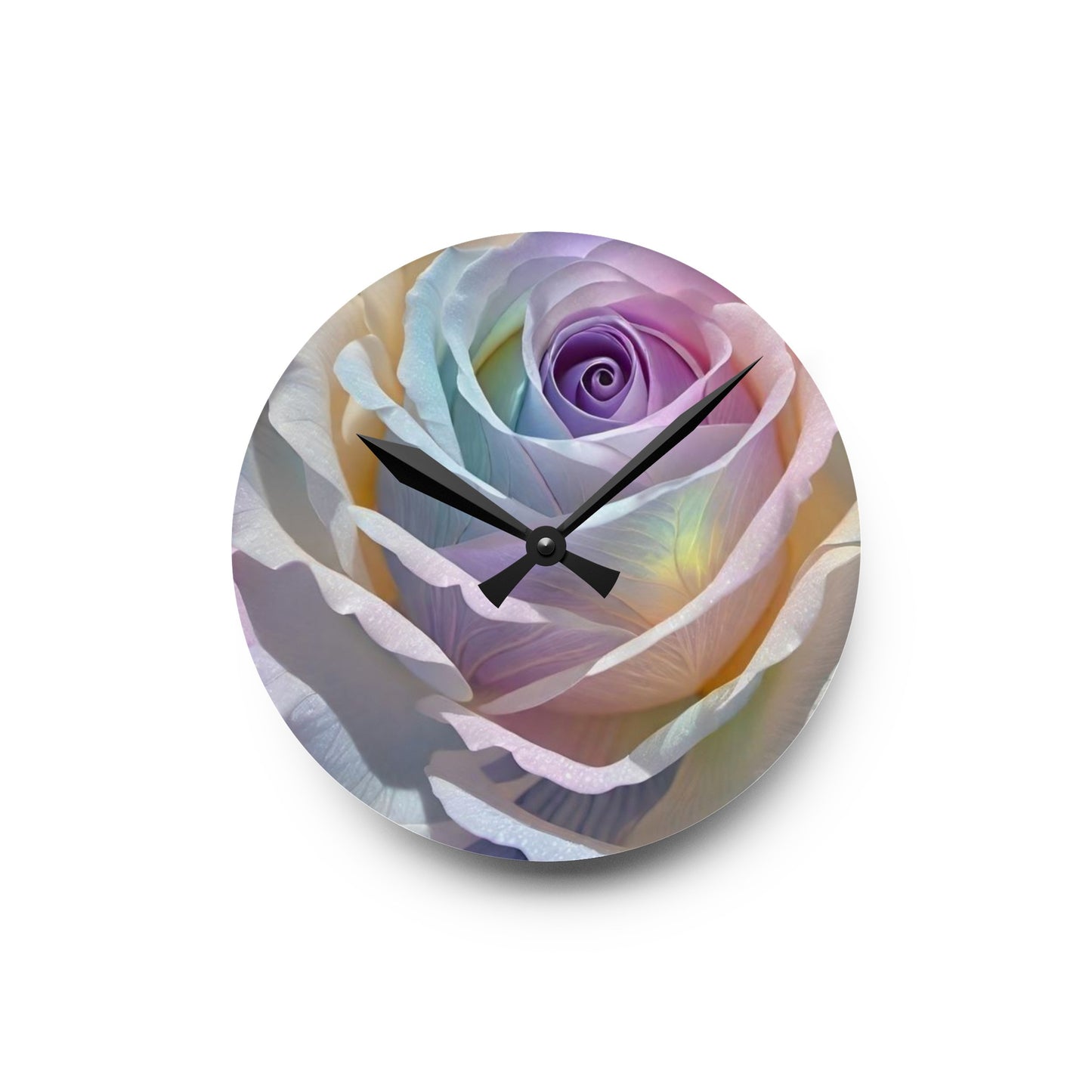 Acrylic Wall Clock...Colorful Rose