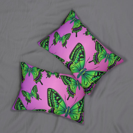 Lumbar Pillow...Green Butterfly