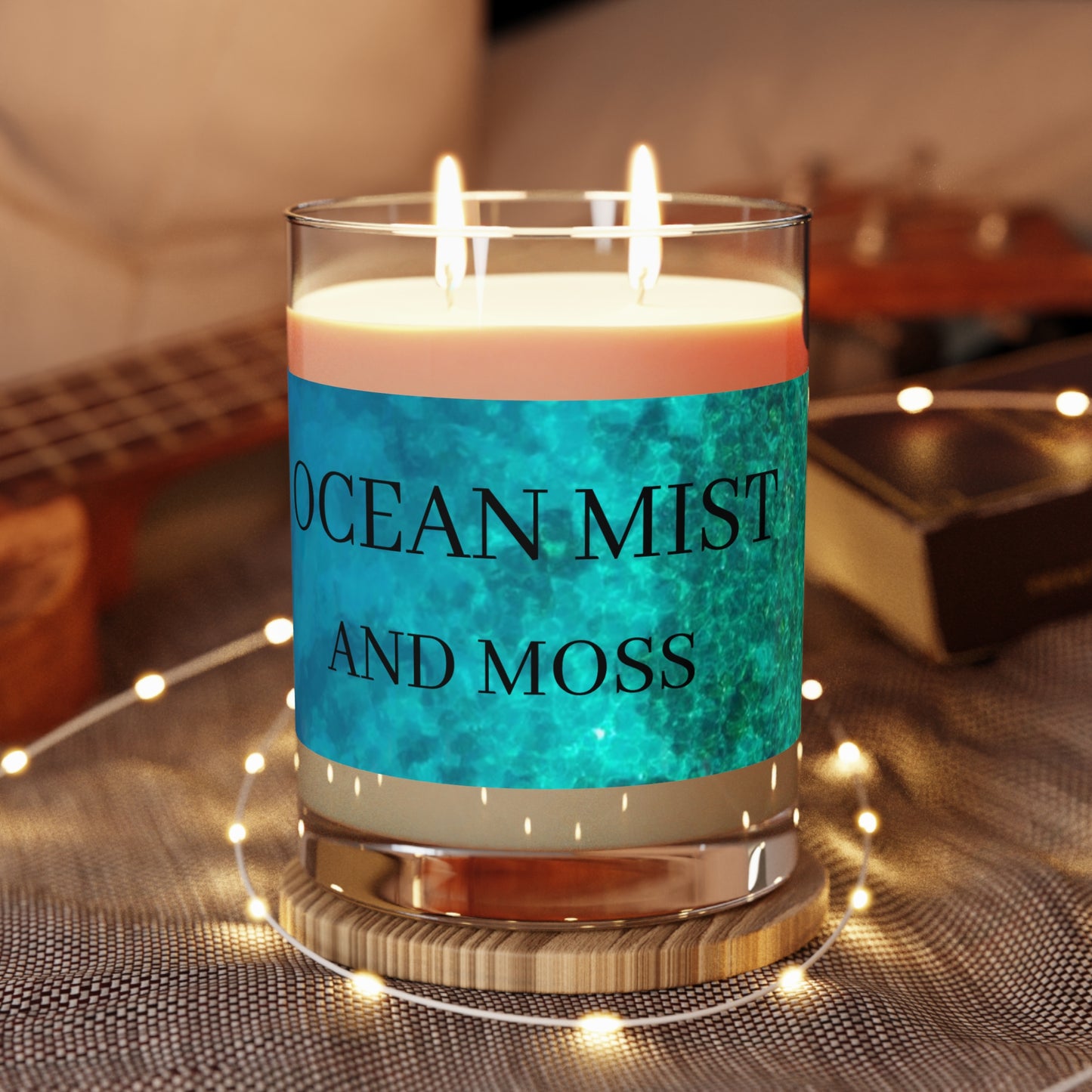 Ocean Mist and Moss Scented Candle - Full Glass, 11oz