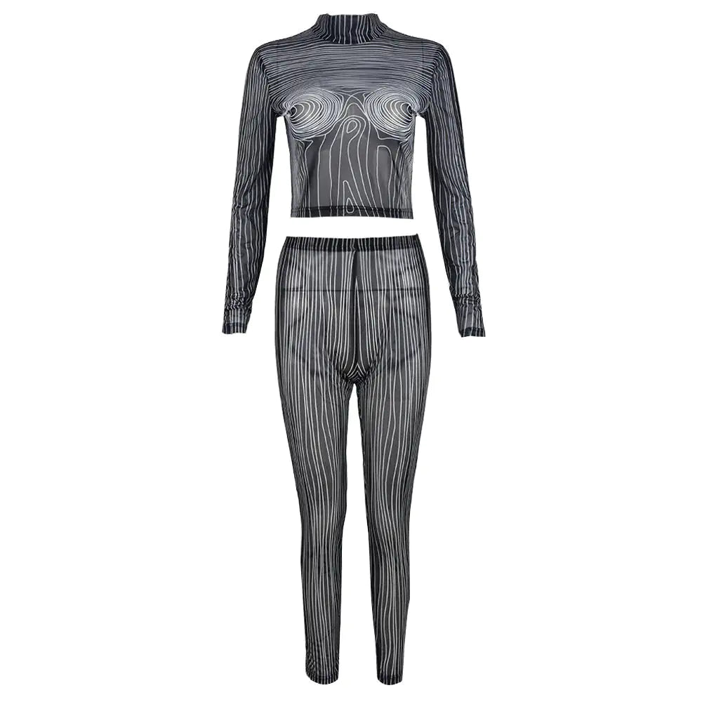 Mesh Legging Pant Set