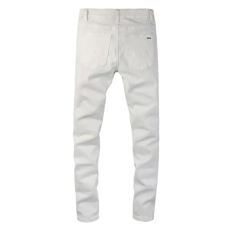 Men's White Bandana Jeans
