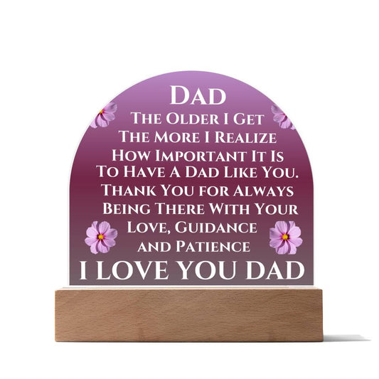 Acrylic Plaque,,,Dad Message