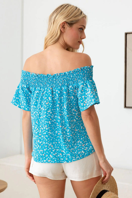 Off Shoulder Smocking Top