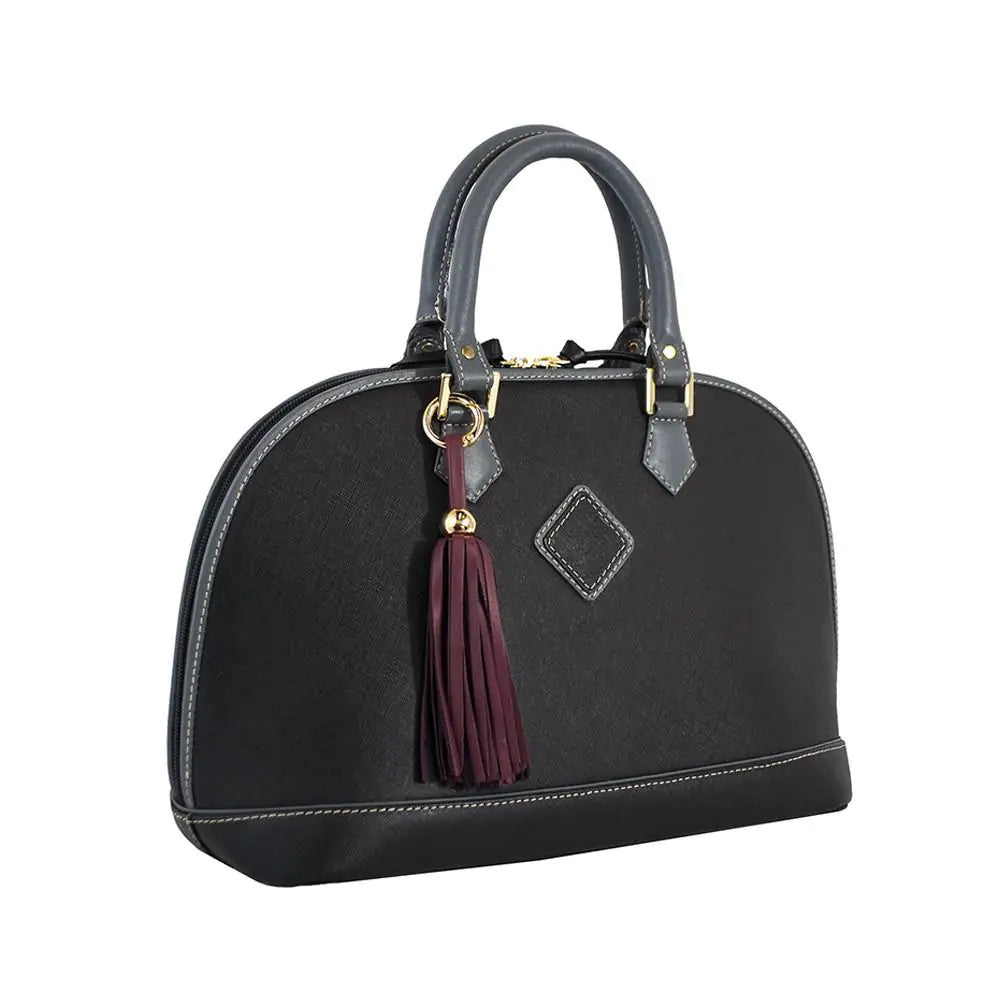 Antonia Leather Handbag- Black