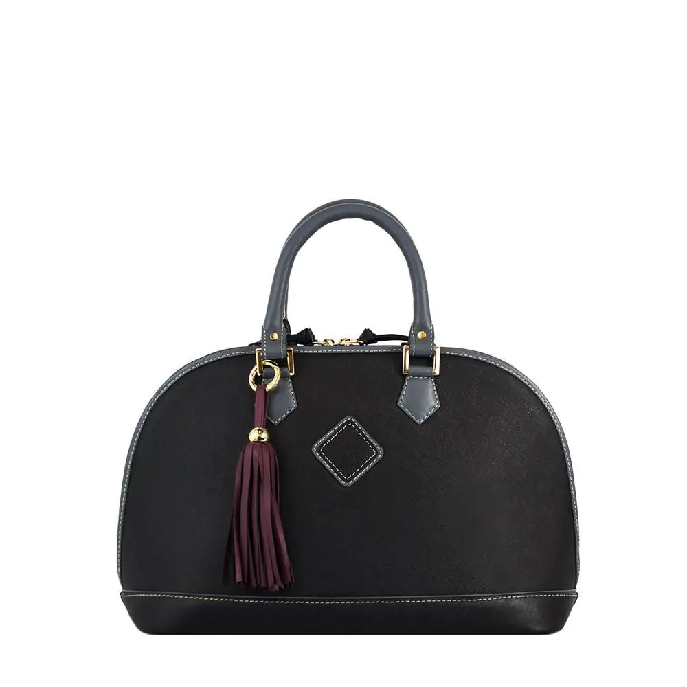 Antonia Leather Handbag- Black